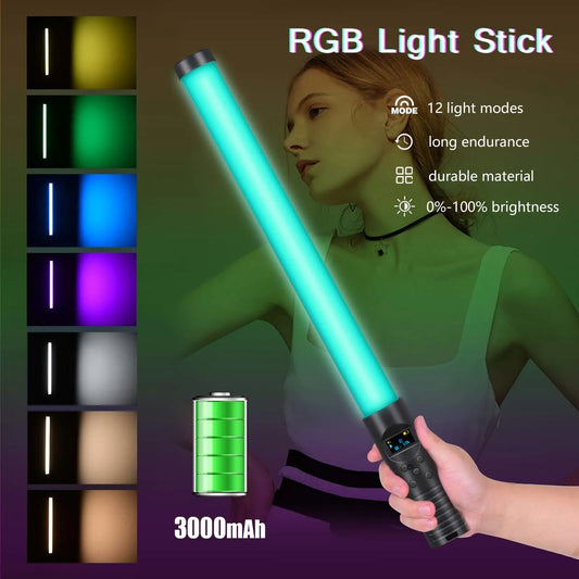 Varita de luz RGB con mando a distancia